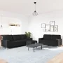 Juego de sofá 3 piezas con reposapiés y cojines tela negro von , Sofas - Ref: Foro24-3278347, Preis: 602,35 €, Rabatt: %