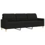 Juego de sofás con cojines 3 piezas tela negro de , Sofás - Ref: Foro24-3278307, Precio: 692,56 €, Descuento: %