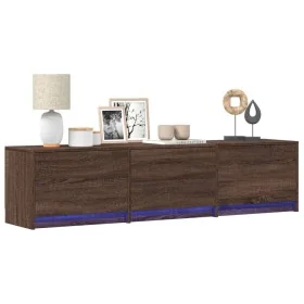 Mueble de TV LED madera ingeniería marrón roble 165x34x40 cm de , Muebles TV - Ref: Foro24-852256, Precio: 112,77 €, Descuent...