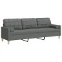Sofá de 3 plazas con cojines tela gris oscuro 210 cm by , Sofas - Ref: Foro24-3278202, Price: 307,82 €, Discount: %