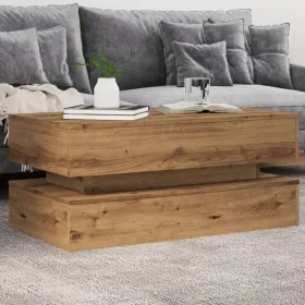 Mesa de centro con luces LED roble artisian 90x50x40 cm by , Coffee table - Ref: Foro24-857719, Price: 113,21 €, Discount: %