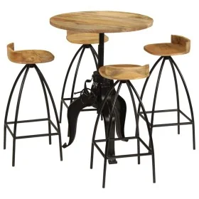Juego de mesa alta y taburetes 5 piezas madera maciza de mango de , muebles para cocinas y comedores - Ref: Foro24-245272, Pr...