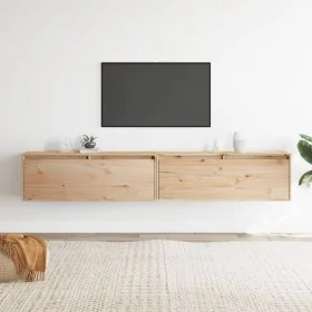 Armario de pared 2 uds madera maciza de pino 100x30x35cm de , Estantes y estanterías - Ref: Foro24-813466, Precio: 140,11 €, ...