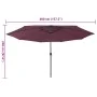 Sombrilla de jardín con luces LED rojo burdeos 400 cm de , Sombrillas - Ref: Foro24-312534, Precio: 100,13 €, Descuento: %