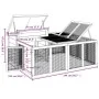 Conejera de madera maciza de pino marrón 144x123x67,5 cm de , Jaulas y habitáculos para animales pequeños - Ref: Foro24-17228...