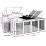 Conejera de madera maciza de pino gris 144x123x67,5 cm de , Jaulas y habitáculos para animales pequeños - Ref: Foro24-172282,...
