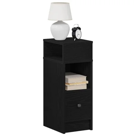 Mesilla de noche con cajón negro 25x31x66 cm de , Mesitas de noche - Ref: Foro24-858616, Precio: 70,03 €, Descuento: %