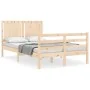 Estructura de cama con cabecero madera maciza 120x200 cm de vidaXL, Camas y somieres - Ref: Foro24-3194761, Precio: 118,94 €,...