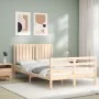 Estructura de cama con cabecero madera maciza 120x200 cm de vidaXL, Camas y somieres - Ref: Foro24-3194761, Precio: 118,94 €,...