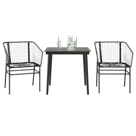 Muebles de jardín 3 piezas ratán sintético vidrio negro de , Conjuntos de jardín - Ref: Foro24-3334485, Precio: 220,16 €, Des...