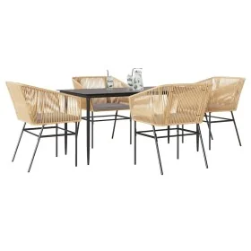 Juego de comedor jardín 5 piezas cojines ratán sintético marrón de , Conjuntos de jardín - Ref: Foro24-3334523, Precio: 447,0...