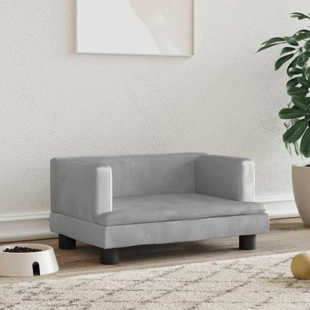 Cama para perros de terciopelo gris claro 60x40x30 cm de , Camas para perros - Ref: Foro24-171907, Precio: 67,48 €, Descuento: %