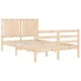 Estructura de cama con cabecero madera maciza 120x200 cm de vidaXL, Camas y somieres - Ref: Foro24-3194761, Precio: 118,94 €,...