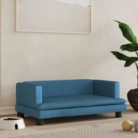 Cama para perros de terciopelo azul 80x45x30 cm de , Camas para perros - Ref: Foro24-171894, Precio: 67,98 €, Descuento: %