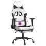 Silla gaming masaje y reposapiés cuero sintético negro blanco by , Gaming chairs - Ref: Foro24-345421, Price: 120,10 €, Disco...