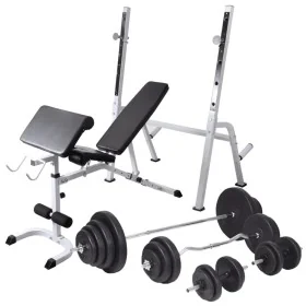 Banco ejercicios con soporte pesas, pesas y mancuernas 120 kg de , Máquinas de levantamiento de pesas - Ref: Foro24-275376, P...