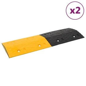 Badén de velocidad 2 uds caucho amarillo y negro 97x32,5x4 cm de , Señales de carretera y tráfico - Ref: Foro24-3157042, Prec...