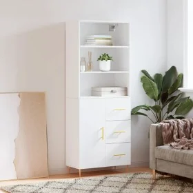 Aparador alto madera contrachapada blanco 69,5x34x180 cm von , Sideboards - Ref: Foro24-3189429, Preis: 145,22 €, Rabatt: %