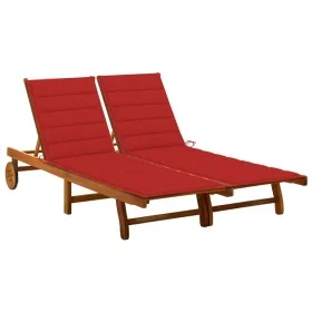 Tumbona de jardín 2 personas y cojines madera maciza de acacia by , Loungers - Ref: Foro24-3061380, Price: 411,23 €, Discount: %