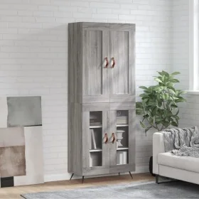 Aparador alto madera contrachapada gris sonoma 69,5x34x180 cm de , Aparadores - Ref: Foro24-3199599, Precio: 151,31 €, Descue...