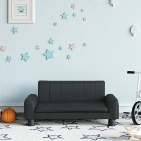 Sofá para niños de cuero sintético negro 70x45x30 cm de , Mobiliario para bebés y niños pequeños - Ref: Foro24-3196274, Preci...