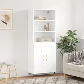 Aparador alto madera contrachapada blanco 69,5x34x180 cm de , Aparadores - Ref: Foro24-3189933, Precio: 135,39 €, Descuento: %