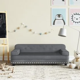 Sofá para niños de terciopelo gris oscuro 90x53x30 cm de , Mobiliario para bebés y niños pequeños - Ref: Foro24-3196281, Prec...
