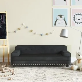 Sofá para niños de terciopelo negro 90x53x30 cm by , Baby and Toddler Furniture - Ref: Foro24-3196283, Price: 112,03 €, Disco...