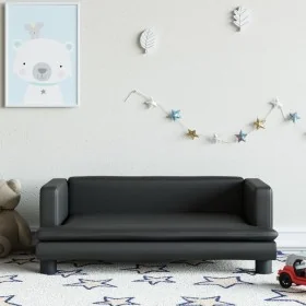 Sofá para niños de cuero sintético negro 80x45x30 cm de , Mobiliario para bebés y niños pequeños - Ref: Foro24-3196312, Preci...