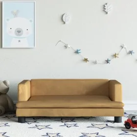 Sofá para niños de terciopelo marrón 80x45x30 cm de , Mobiliario para bebés y niños pequeños - Ref: Foro24-3196310, Precio: 6...