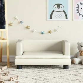 Sofá para niños de cuero sintético crema 60x40x30 cm de , Mobiliario para bebés y niños pequeños - Ref: Foro24-3196325, Preci...