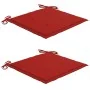 Sillas de jardín 2 unidades con cojines rojos madera de teca de , Sillas de jardín - Ref: Foro24-3062466, Precio: 147,14 €, D...