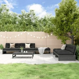 Mesa y taburetes altos jardín 6 pzas madera maciza de pino gris de , Conjuntos de jardín - Ref: Foro24-3186643, Precio: 706,0...