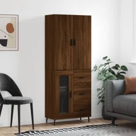 Aparador alto madera contrachapada marrón roble 69,5x34x180 cm de , Aparadores - Ref: Foro24-3195978, Precio: 164,51 €, Descu...