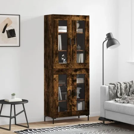 Aparador alto madera contrachapada roble ahumado 69,5x34x180 cm de , Aparadores - Ref: Foro24-3198278, Precio: 164,10 €, Desc...