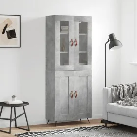 Aparador alto madera contrachapada gris hormigón 69,5x34x180 cm de , Aparadores - Ref: Foro24-3198317, Precio: 167,04 €, Desc...
