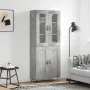 Aparador alto madera contrachapada gris hormigón 69,5x34x180 cm by , Sideboards - Ref: Foro24-3198317, Price: 167,04 €, Disco...