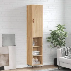Aparador de madera contrachapada roble Sonoma 34,5x34x180 cm de , Aparadores - Ref: Foro24-3198956, Precio: 91,91 €, Descuent...