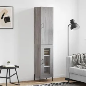 Aparador alto madera contrachapada gris Sonoma 34,5x34x180 cm by , Sideboards - Ref: Foro24-3199055, Price: 106,24 €, Discoun...