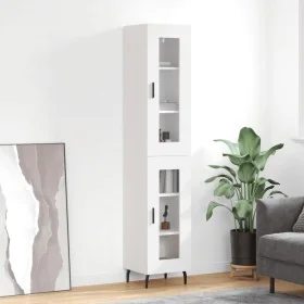 Aparador alto madera contrachapada blanco 34,5x34x180 cm by , Sideboards - Ref: Foro24-3199441, Price: 104,10 €, Discount: %