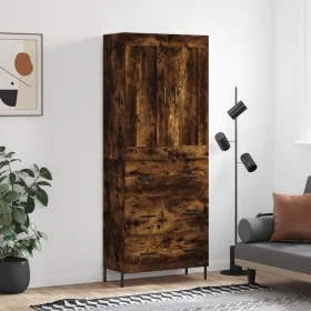 Aparador alto madera contrachapada roble ahumado 69,5x34x180 cm by , Sideboards - Ref: Foro24-3199758, Price: 173,43 €, Disco...