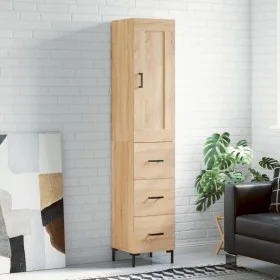 Aparador de madera contrachapada roble Sonoma 34,5x34x180 cm de , Aparadores - Ref: Foro24-3200196, Precio: 118,52 €, Descuen...