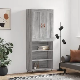Aparador alto madera contrachapada gris sonoma 69,5x34x180 cm by , Sideboards - Ref: Foro24-3200047, Price: 122,36 €, Discoun...