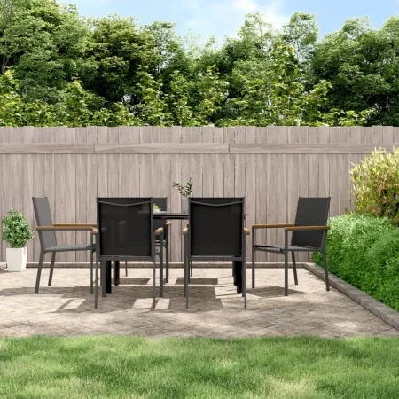 Sillas de jardín 6 uds textilene y acero negro 55x61,5x90 cm de , Sillas de jardín - Ref: Foro24-3187086, Precio: 346,85 €, D...