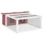 Conejera de madera maciza de pino moca 117,5x97x47,5 cm de , Jaulas y habitáculos para animales pequeños - Ref: Foro24-172288...