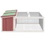 Conejera de madera maciza de pino moca 117,5x97x47,5 cm de , Jaulas y habitáculos para animales pequeños - Ref: Foro24-172288...
