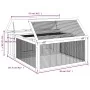 Conejera de madera maciza de pino moca 117,5x97x47,5 cm de , Jaulas y habitáculos para animales pequeños - Ref: Foro24-172288...