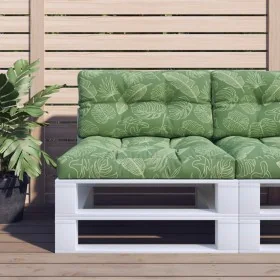 Cojín para palés tela estampado de hojas 80x40x12 cm de , Cojines para sillas y sofás - Ref: Foro24-360620, Precio: 28,59 €, ...