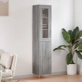 Aparador alto madera contrachapada gris Sonoma 34,5x34x180 cm by , Sideboards - Ref: Foro24-3199167, Price: 94,76 €, Discount: %