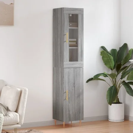 Aparador alto madera contrachapada gris Sonoma 34,5x34x180 cm by , Sideboards - Ref: Foro24-3199167, Price: 94,76 €, Discount: %